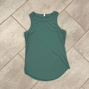 🩷 Light green ribbed high neck racerback tank top size large Runs small basic